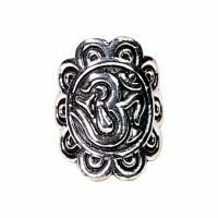 Bague OM en laiton couleur argent réglable